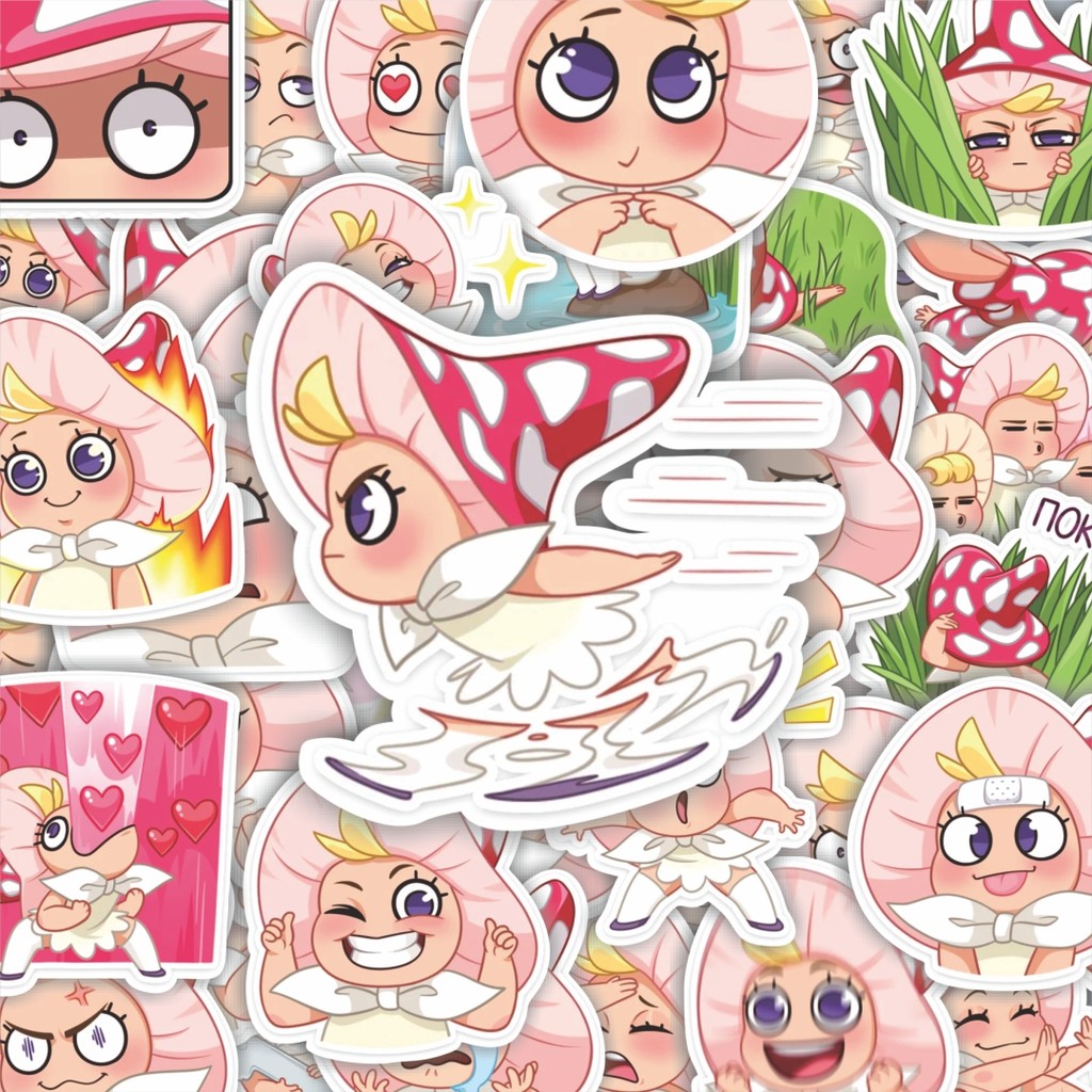 

100PCS Lucu Stiker Marusia The Cute Mushrom Girl Stiker Aesthetic Stiker Anti Air Stikers Berperekat Waterproof sticker decal buat Motor Helm Buku Journal Koper Casing HP Laptop Botol Minum Hadiah anak