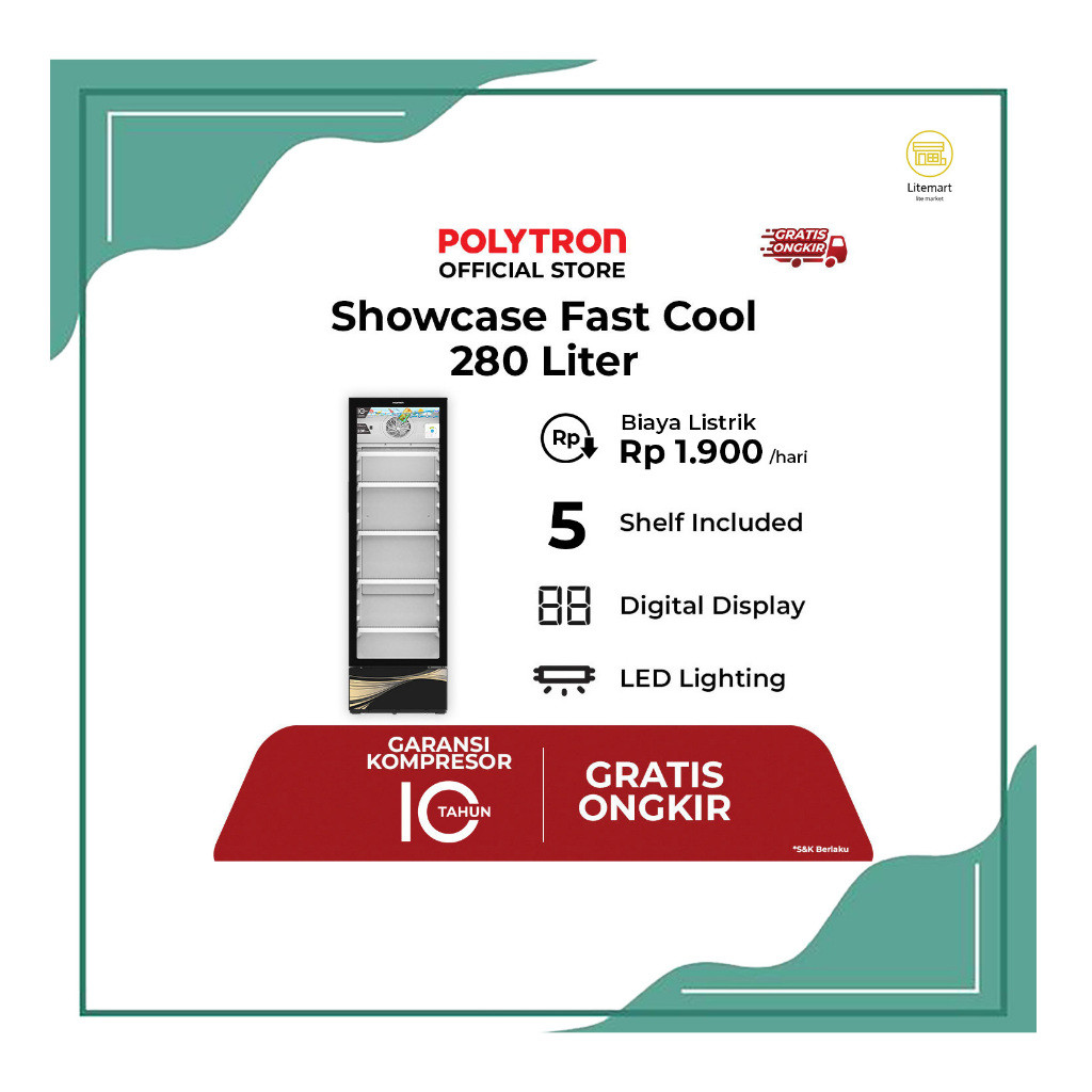 Harga Showcase 4 RAK Polytron Terbaru Jul 2026 | BigGo Indonesia