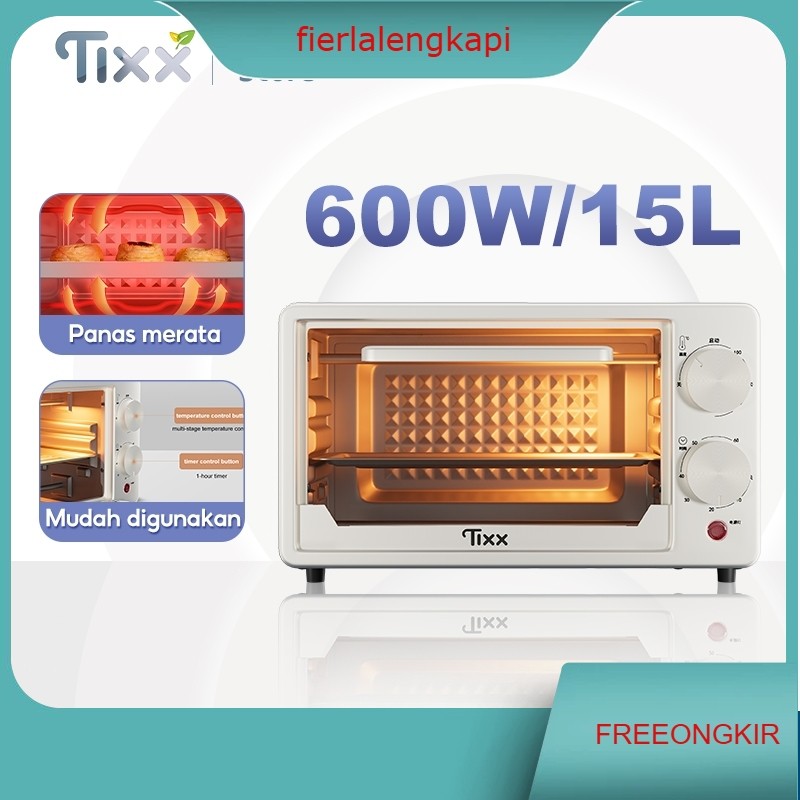 Tixx Oven Listrik Low Watt 600 Watt Kapasitas 15L/30L Pemanggang Roti Breakfast Maker Oven Serbaguna