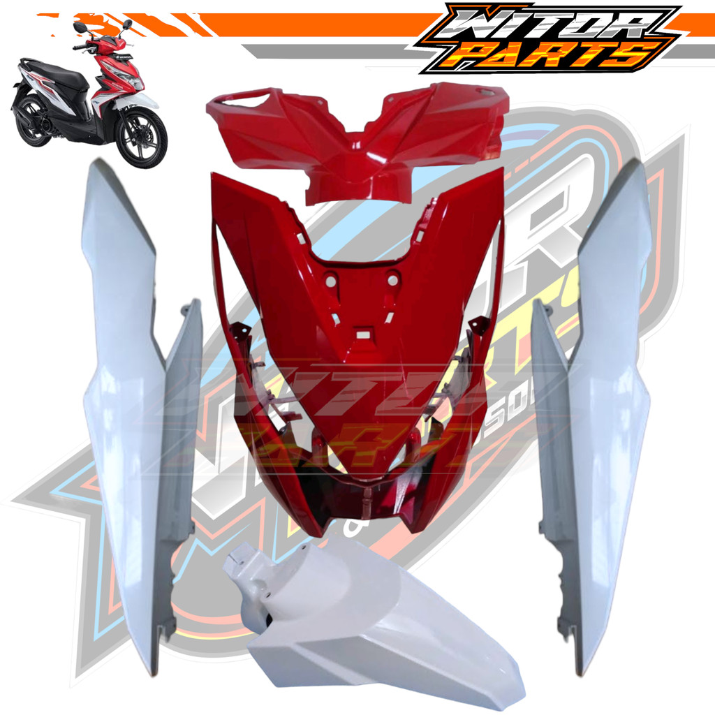 WITOR - Cover Body Full Halus Honda Beat Fi New Esp 2016 2017 2018 2019 Merah / Cover Body Halus Hon