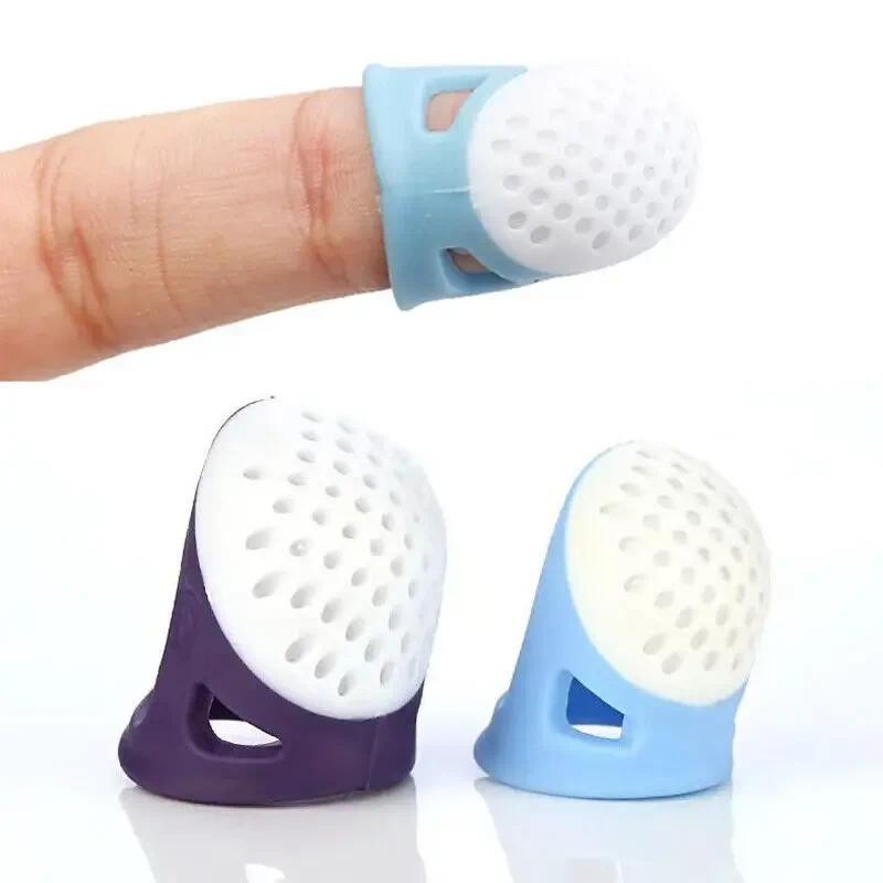 

2pcs Silicone Finger Protectors Finger Thimble Thumb Protector for Needlework Quilting Poke Book Sewing Knitting Cross Stitch