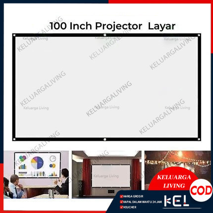 Kain Layar Proyektor Antilight Ambient Screen Curtain L21/Kain Layar Proyektor HD Lipat