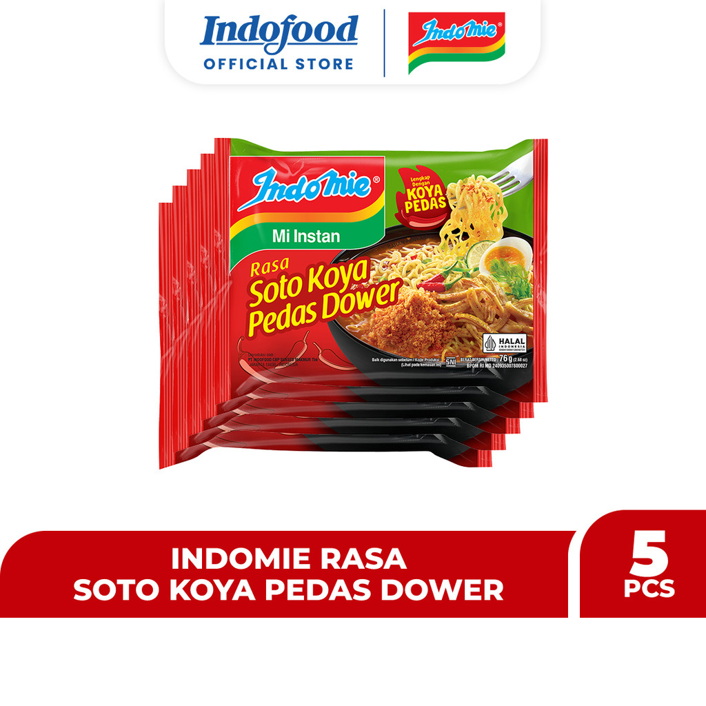 

5 PCS - Indomie Rasa Soto Koya Pedas Dower 76 Gr