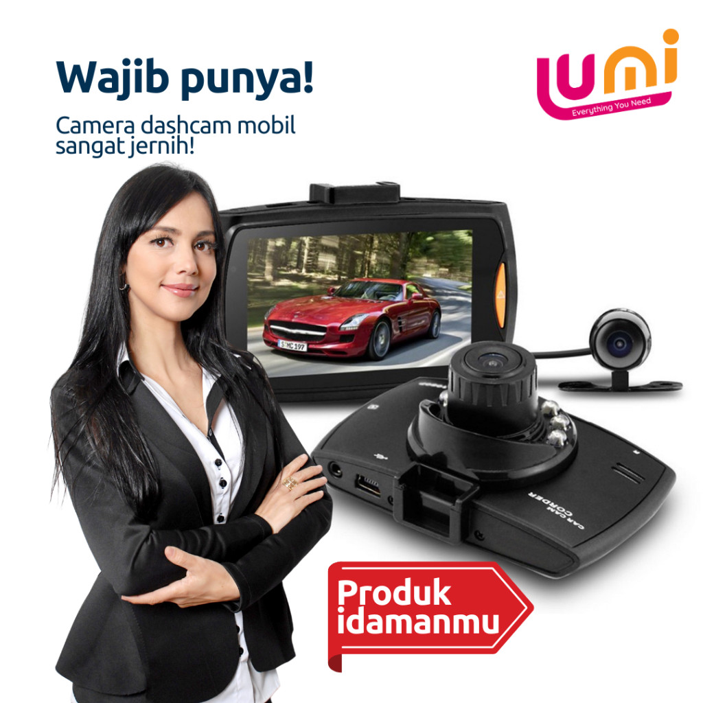 Kamera Dashcam  Mobil Perekam Video Dashboard Mobil Depan Recorder Full HD 1080P 2.7" Car DVR Camera