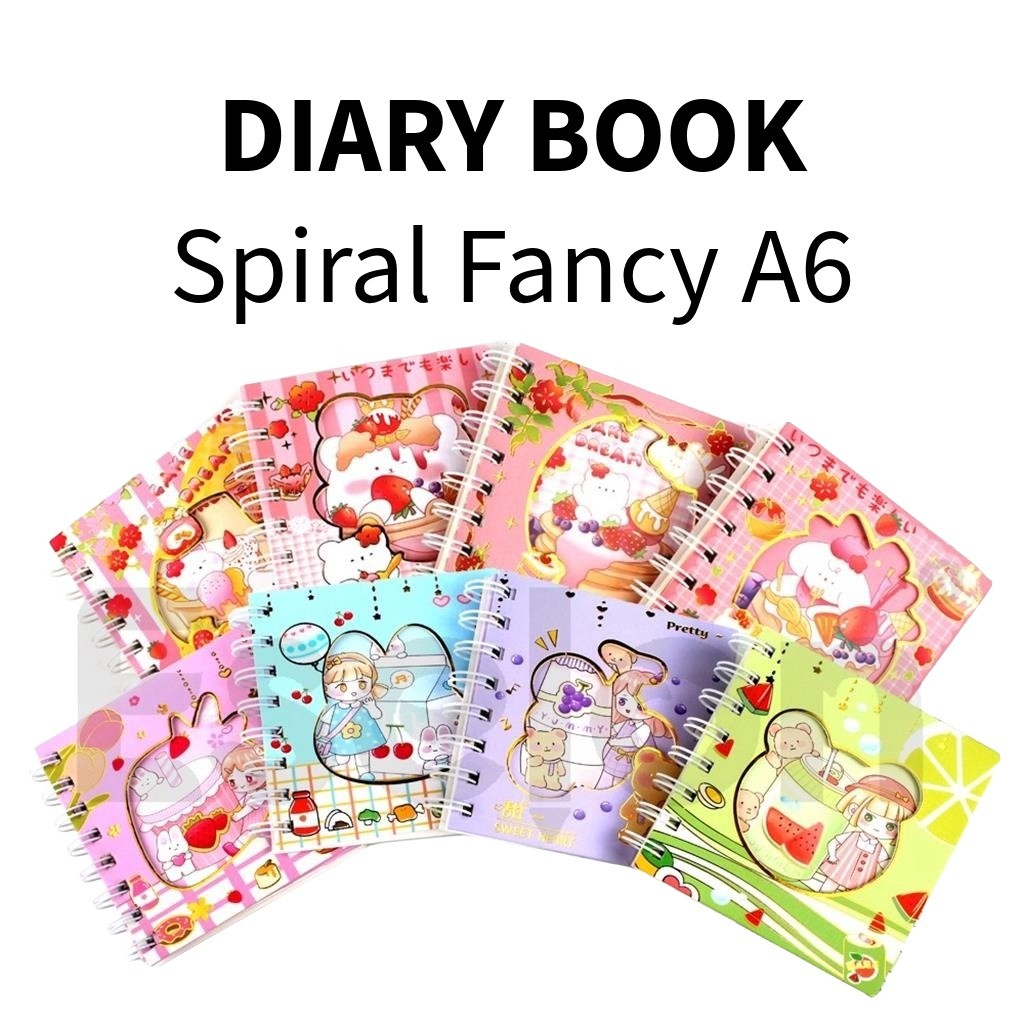 

♚Note Book Spiral A6 Karakter / Diary Spiral A6-80 Lembar♚