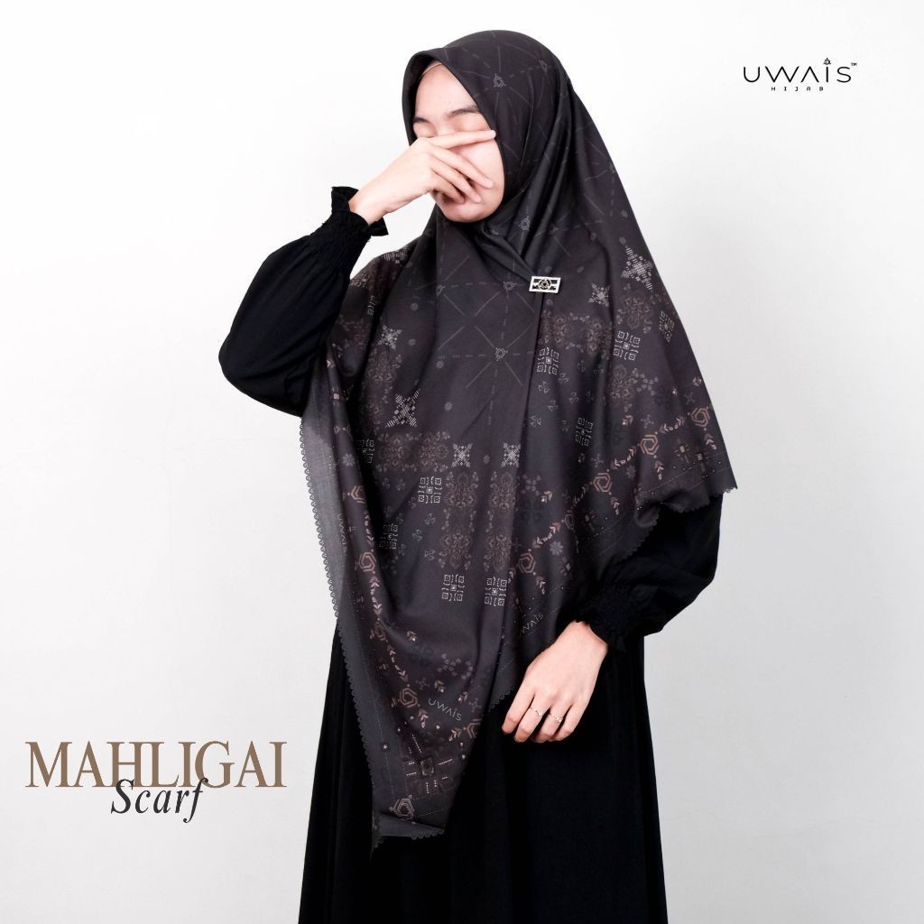 Uwais Hijab - Mahligai Hijab Scarf Kerudung Segi Empat Motif Jilbab Dewasa Pashmina Square Premium