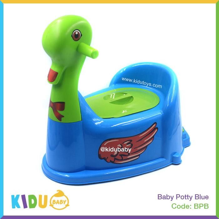 saleTempat Belajar Buang Air Baby Potty WC Jongkok Duduk Kidu Baby - Blueterlaris