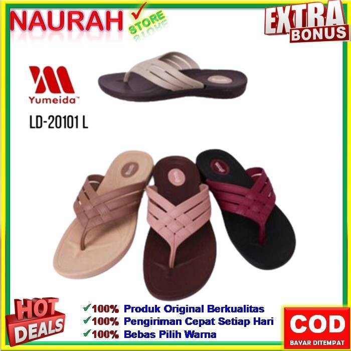 Sendal Jepit Yumeida LD 20101 L Sandal Jepit Wanita Silang Anyam Tali Karet Jelly Anti Slip Original