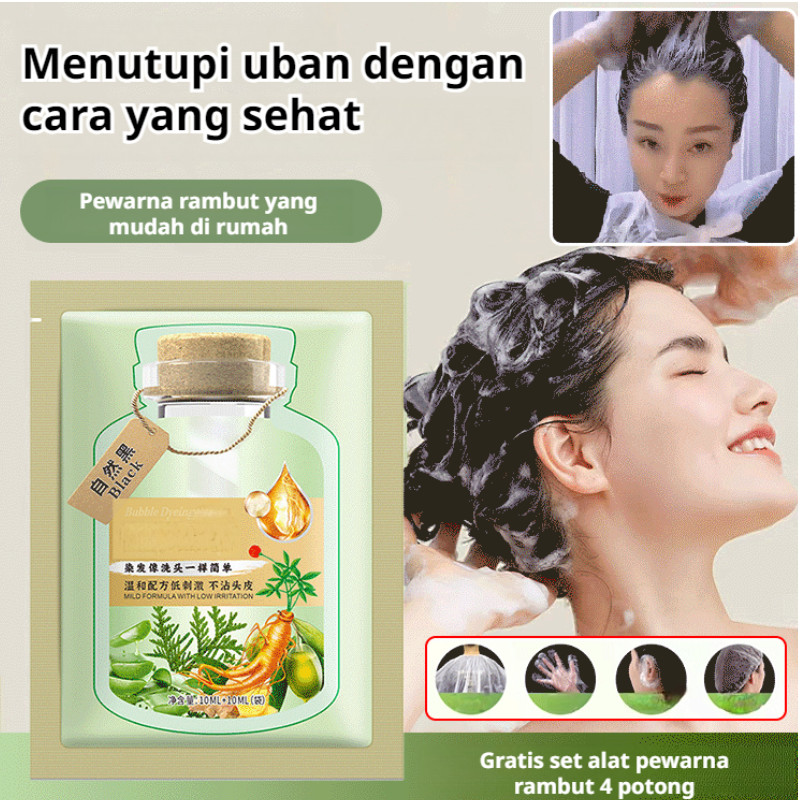 ⭐COD⭐20ml Plant extract hair dye bubble hair dye/Pewarna Rambut Nabati Yang Tidak Akan Merusak Rambu