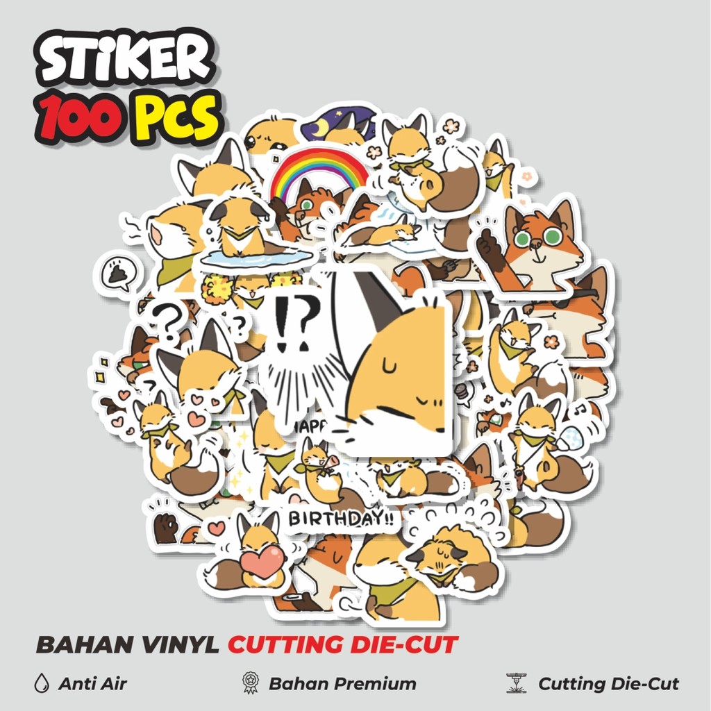 

Terbaru! 50 pcs Funny Character Foxy The Fox Dekorasi Lucu Kreatif untuk Notebook, Skateboard, HP