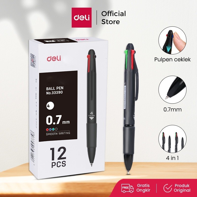 

Deli pulpen cetek 4 warna 0.7mm 33390