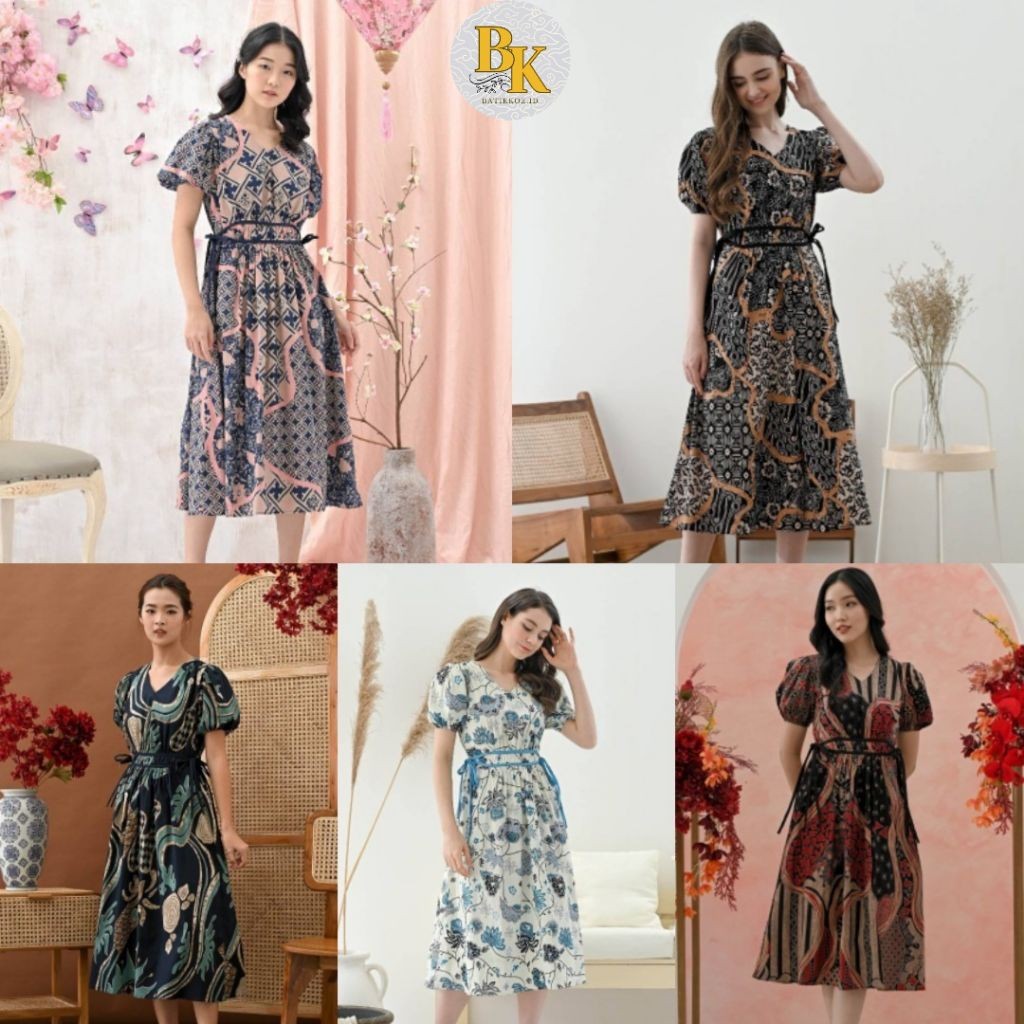 298 Series - Dress Batik BNI 298 & AMK 298 & ACC 298 & AYU 298 / Terusan Batik Wanita Modern/ Nuansa