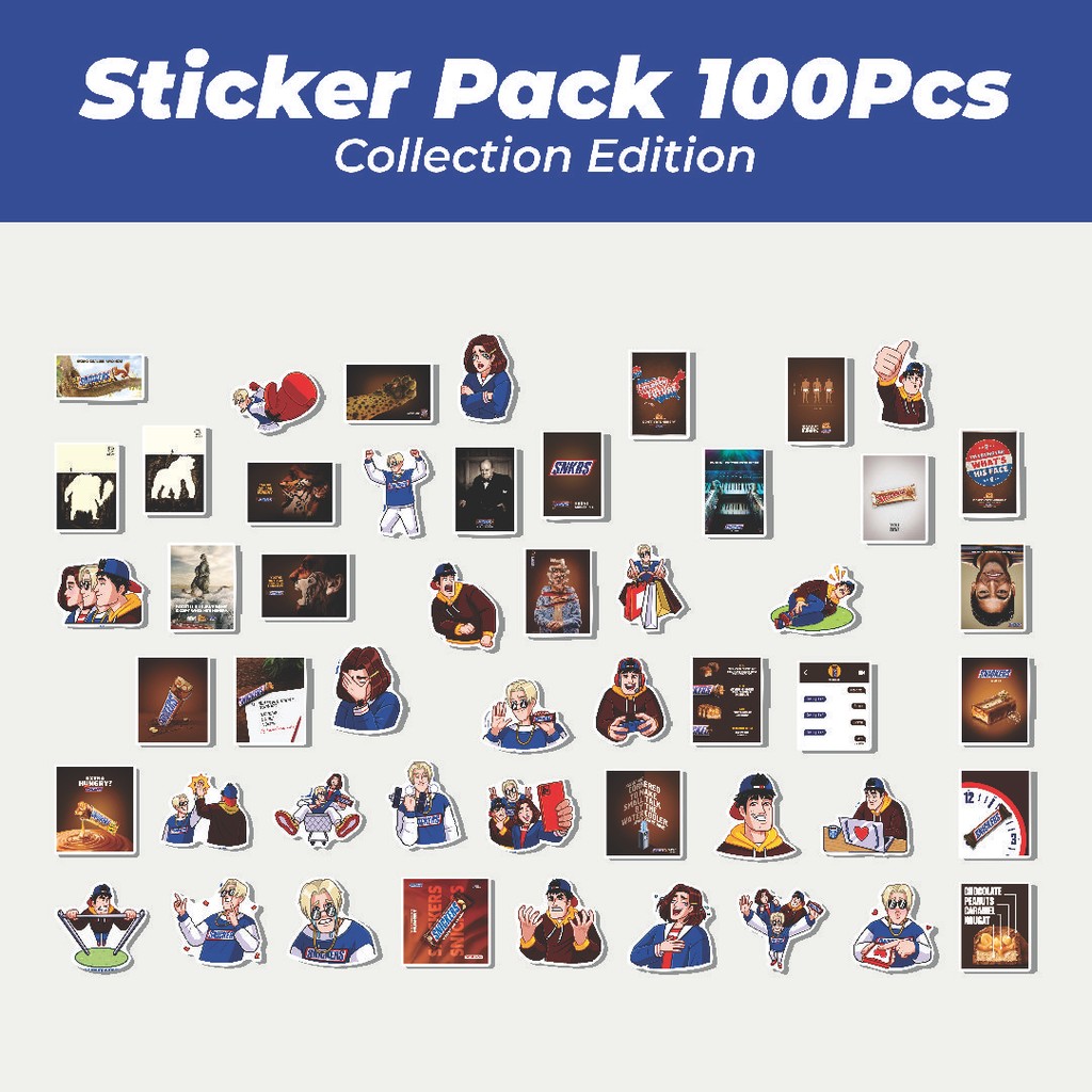 

Hot Stiker Snickers Lucu Anti Air Stikers Berperekat Waterproof Sticker Decal Buat Motor Helm Buku Journal Koper Casing HP Laptop Botol Minum