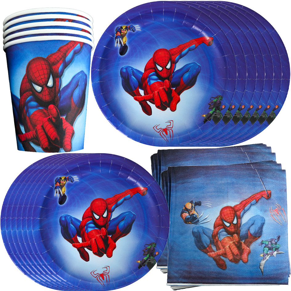 

Spiderman Birthday Party Decorations Deco Spiderman Birthday Boy Paper Plate Napkins Cup Tablecloth Tableware Party Supplies Kit