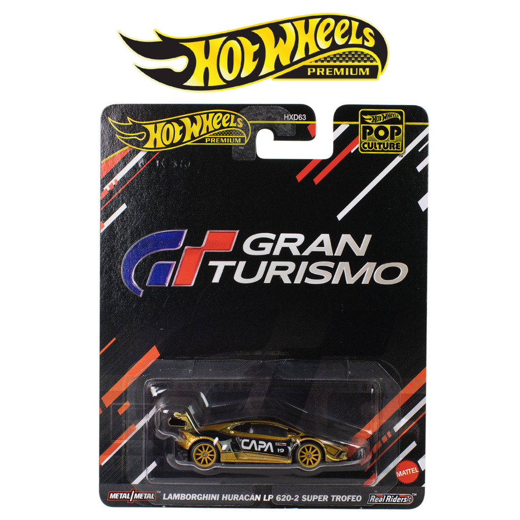 Hot Wheels Premium Pop Culture Lamborghini Huracan LP 620-20 Super Trofeo Gold Grand Turismo Balap