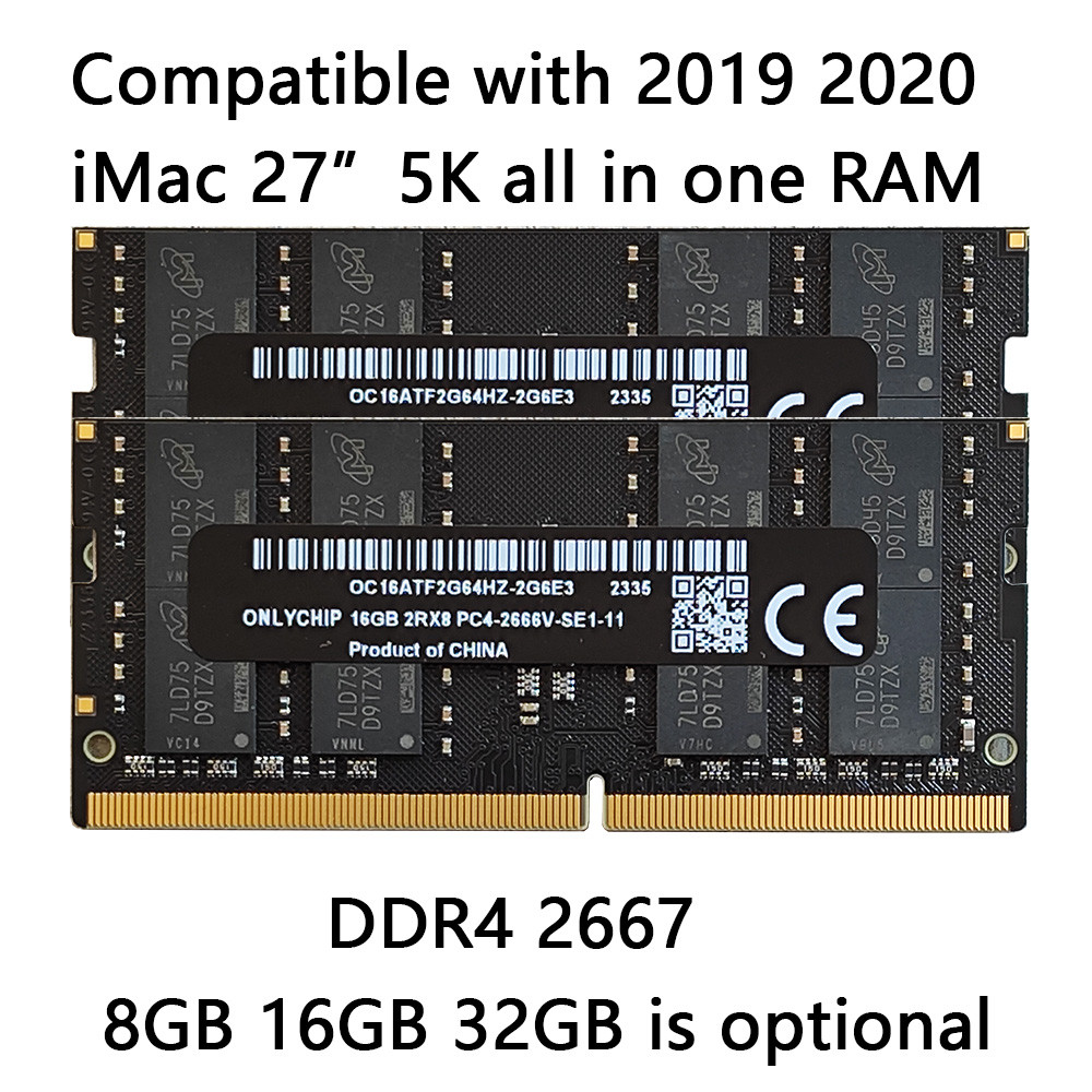 Compatible with 2020 2019 5K 27 inch IMAC 64GB 32GB 16GB 8GB DDR4 2666 2667 apple all-in-one PC memo