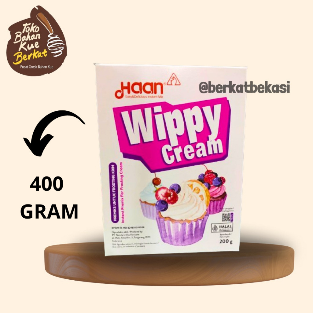 

WHIPPING CREAM HAAN /WIPPY CREAM INSTANT TOPPING POWDER 400 GRMurah