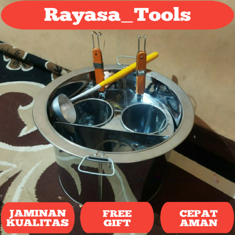 TONG MIE AYAM/PANCI MIE AYAM BAKSO STAINLESS STEEL/DANDANG MIE KOCOK/DANDANG BULAT 2 LUBANG