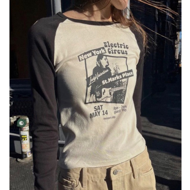 SAXCSHOP [READY] electric circus korean top raglan baby tee y2k harajuku acubi fashion brandy melvil