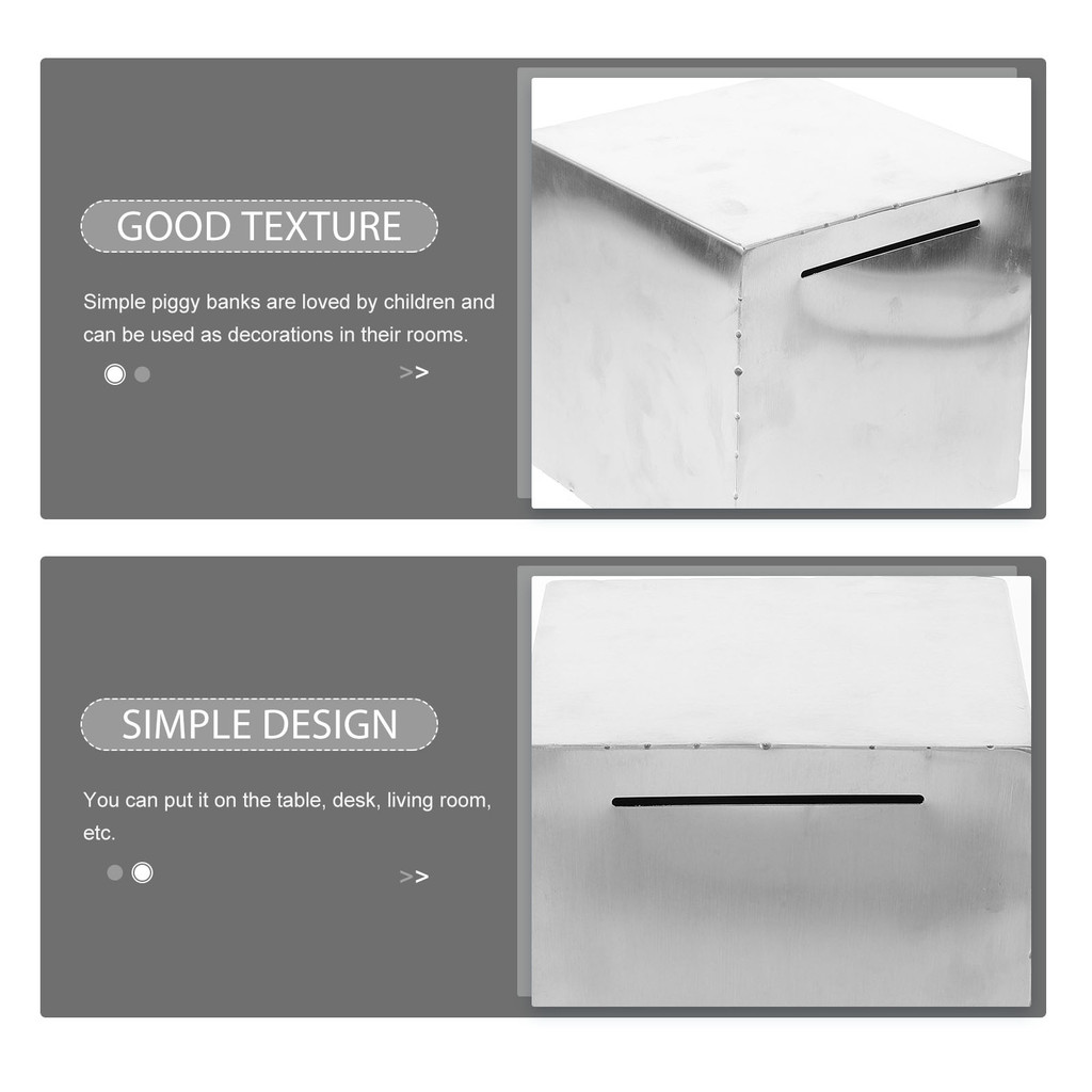 Stainless Steel Piggy Bank Unbreakable Metal Saving Box Coin Jar Desktop Storage Decorative Money Ho