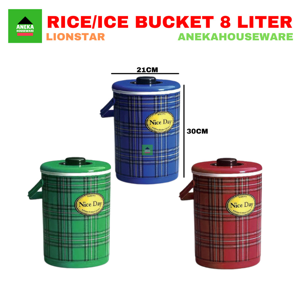 Termos nasi dan es Rice & Ice bucket Tempat Es Batu 8 liter I 6 Lion Star