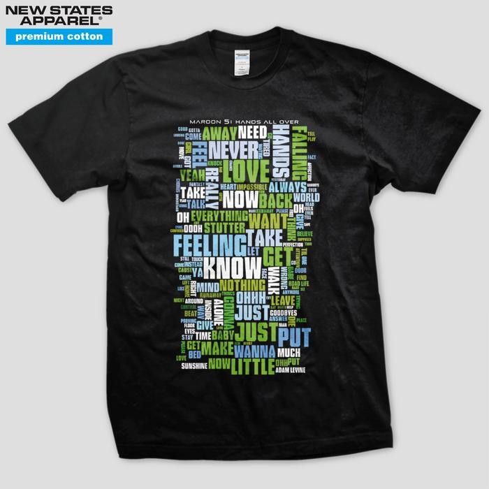 (COD) Kaos Band MAROON 5 Tag NSA Premium Cotton - MRN20 - Black, S