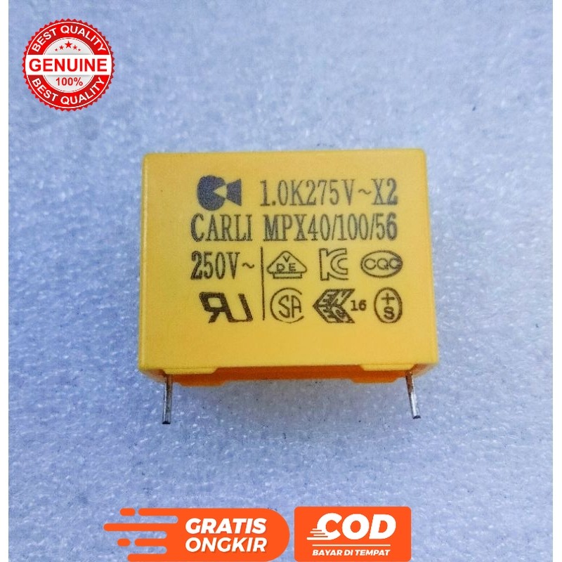 CAPASITOR MKP 104 275 VOLT 1.0K275V CARLI