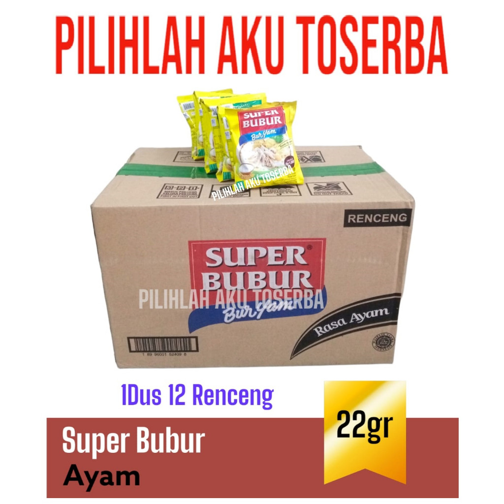 Super Bubur BURYAM Bubur Ayam @22 Gr - ( HARGA 1 DUS isi 12 renceng )