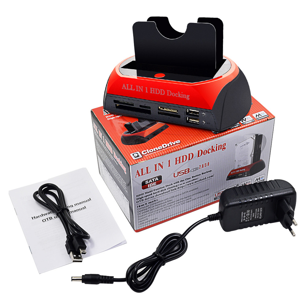 CHIPAL All In 1 HDD Docking Station USB 2.0 to 2.5" 3.5" IDE SATA eSATA External HD Box Hard Disk Dr