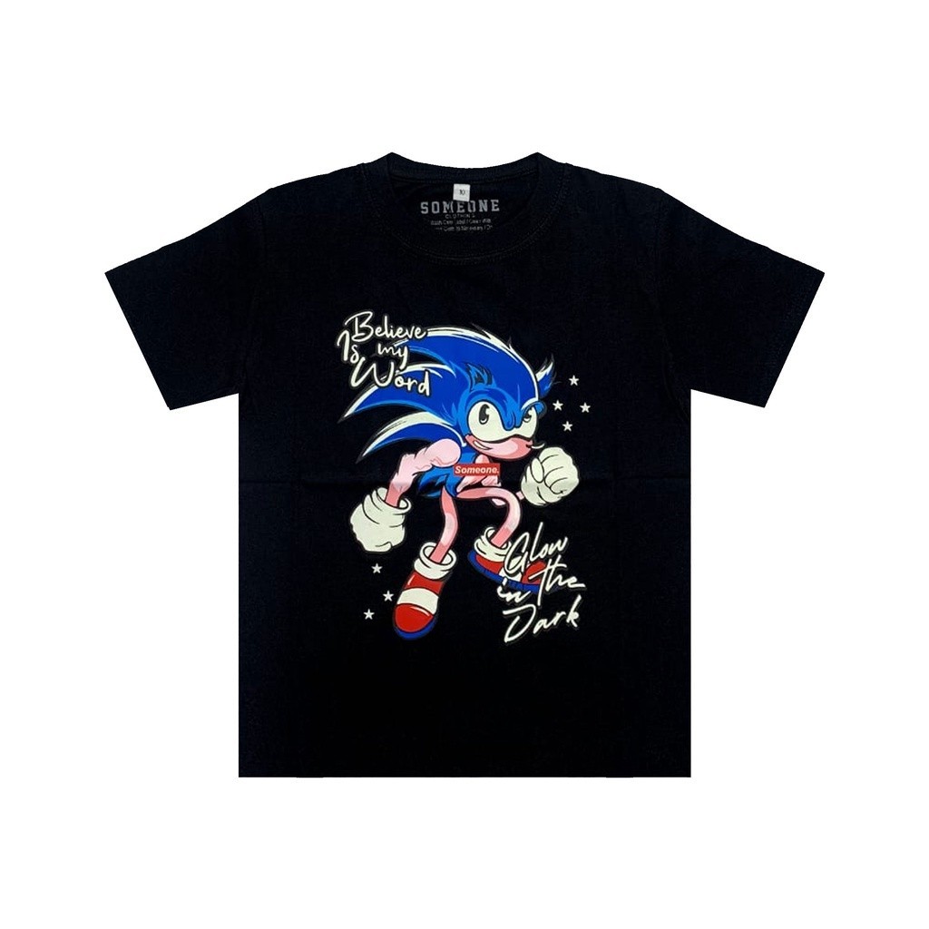 (COD) Aerostreet Someone T Shirt Kids Glow In The Dark Black 049A Sonic