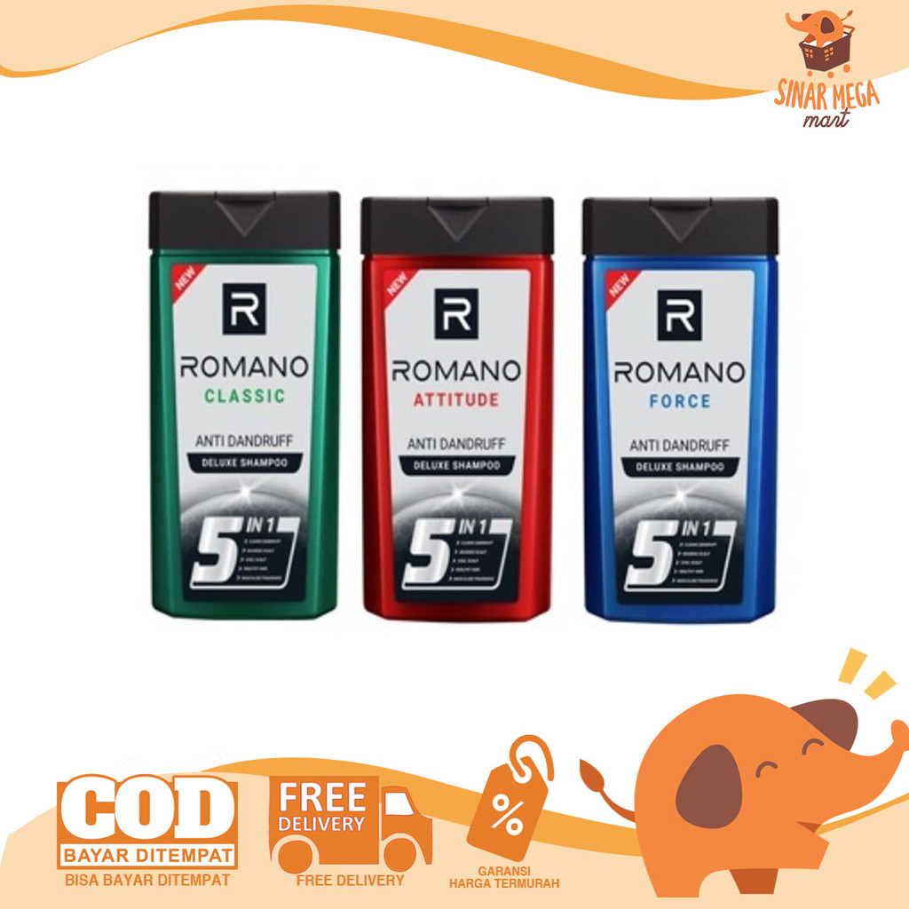 ROMANO Shampoo Anti Dandruff 170ml | Romano Shampoo Pria Anti-Dandruff Classic, Force