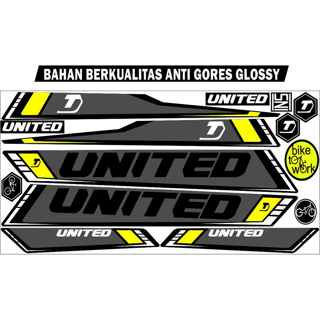 STIKER SEPEDA VARIASI / MOTIF LIST STRIPING VARIASI SEPEDA BMX UNITED POLET STIKER ART