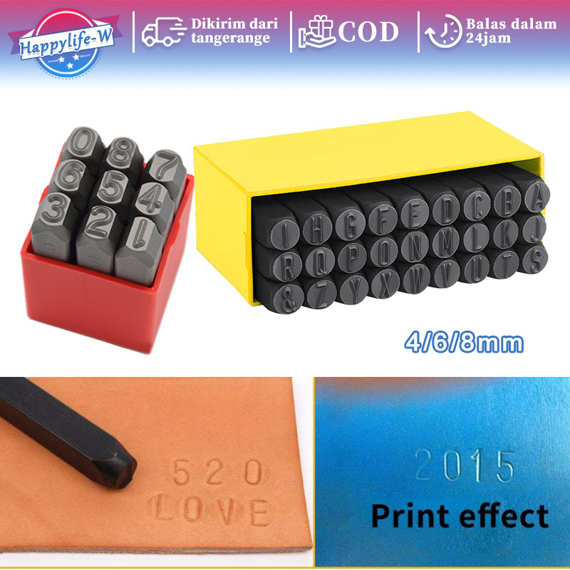 36pcs Number Letter Punch Set Paket Alat Ketok Huruf Dan Angka Nomor Angka Dan Huruf Ketok Besi 4/6/