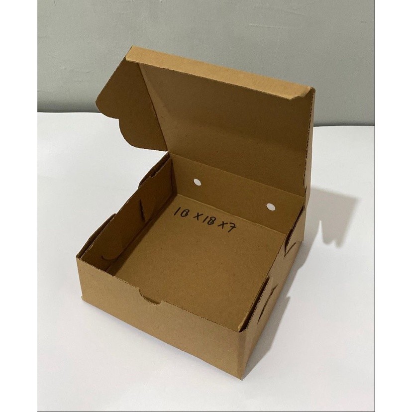 COD BOX ROTI 18 X 18 DUS KUE KRAFT KARDUS COKLAT KOTAK CAKE KARTON PACKING NASI SNACK DOS FOOD POLOS