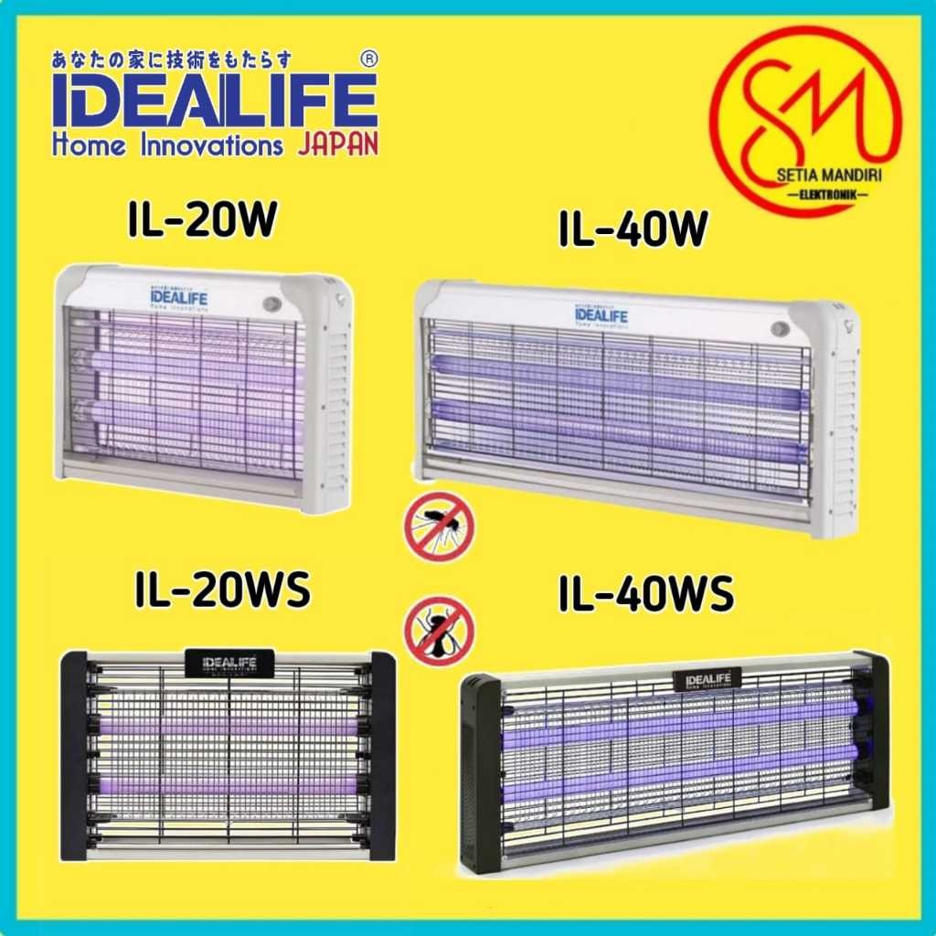 Electrohomi IDEALIFE Perangkap Nyamuk dan Lalat Insect Killer IL20W / IL20WS / IL40WS - Alat Pembunu
