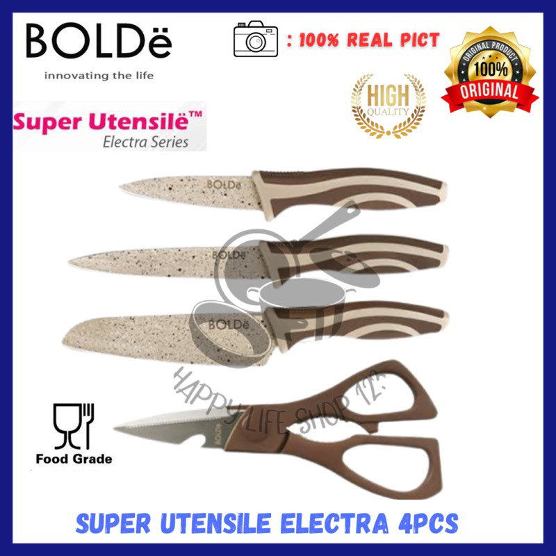 BOLDE Electra Set Pisau + Gunting /Pisau Set 4pcs BOLDE