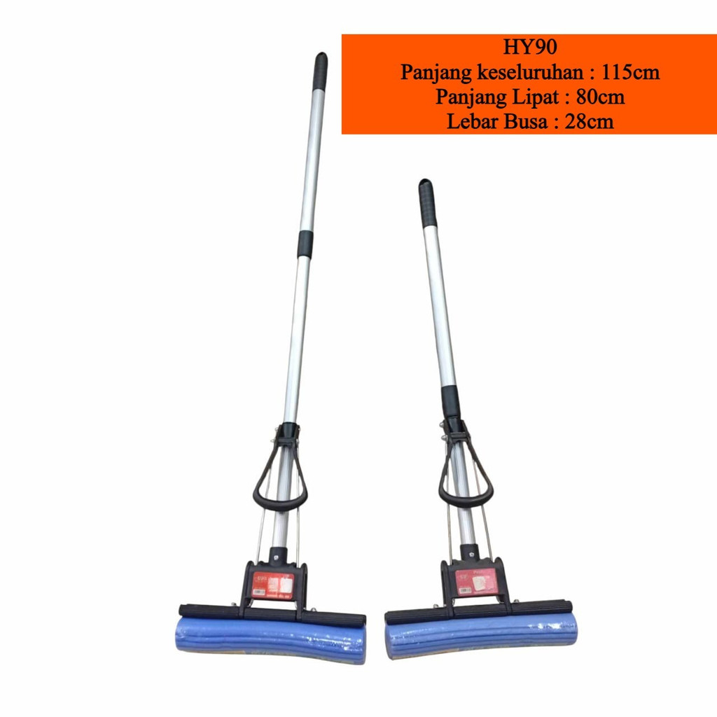 Sapu Pel Busa Set HY90-075S/ Refill 075R Mop Busa Serbaguna Mop Alat Pembersih Lantai Pengering Lant