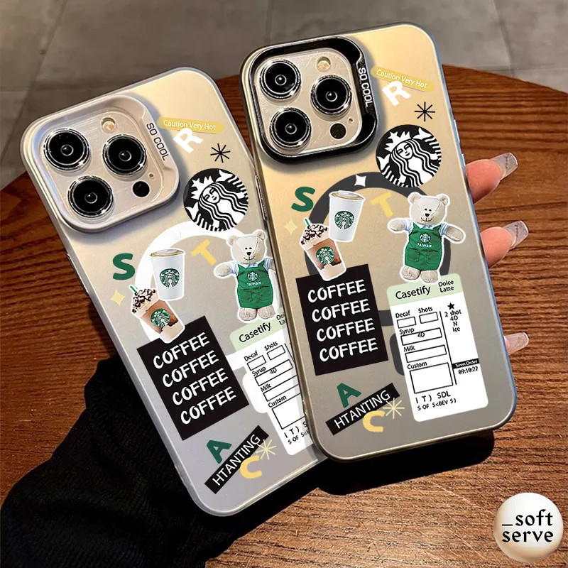 Casing ponsel Pola estetika bertema Starbucks cocok untuk Oppo A58 A74/A95 A77S/A57 4G A78 4G A78/A5