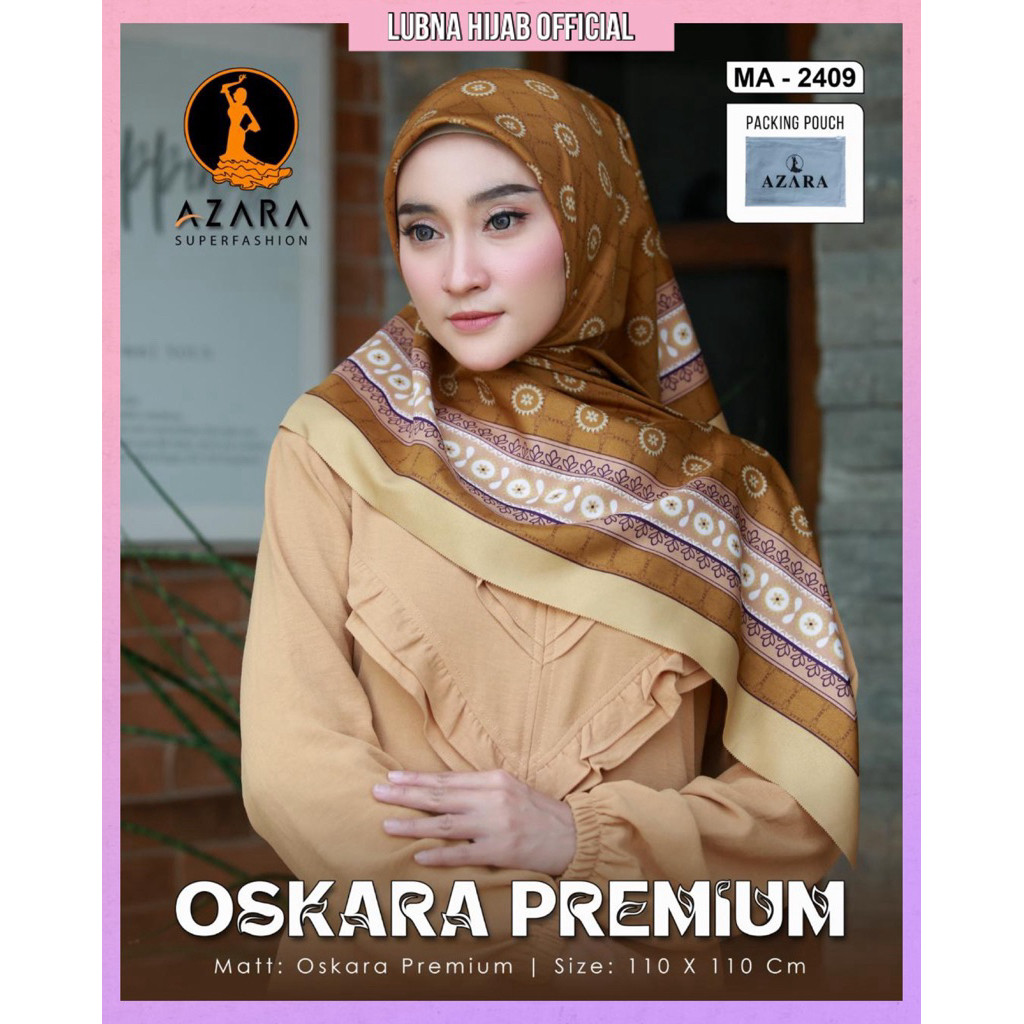 DIKASHOP [MA-2409 MIX WARNA] ISI 10 PCS GROSIR Kerudung Jilbab AZARA OSKARA MOTIF POUCH Segiempat Po