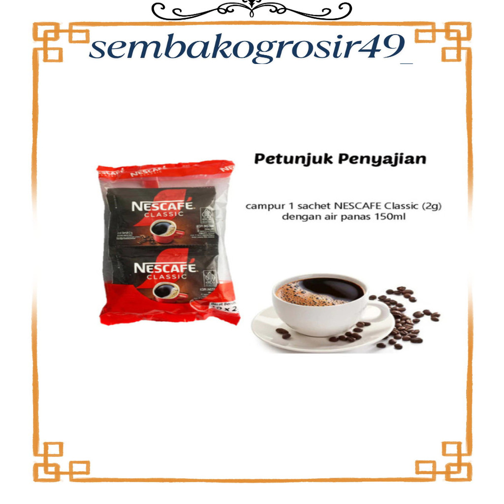 SSG49 Nescafe Classic 1 Renceng (Isi 10) Kopi Instan Renteng Nescafe