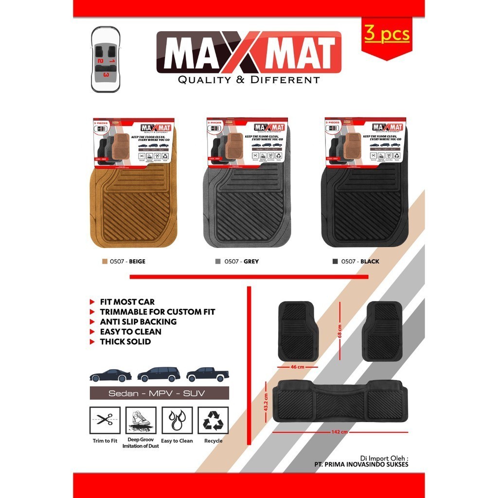 Otoproject - Karpet Mobil Universal 3 Baris