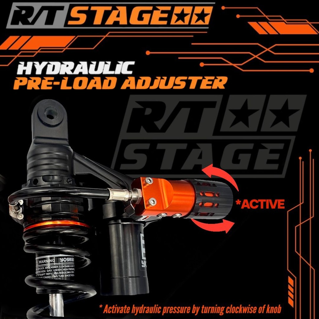 Hydraulic Preload Adjuster RT STAGE Tabung Shock Belakang Atas Kiri Original