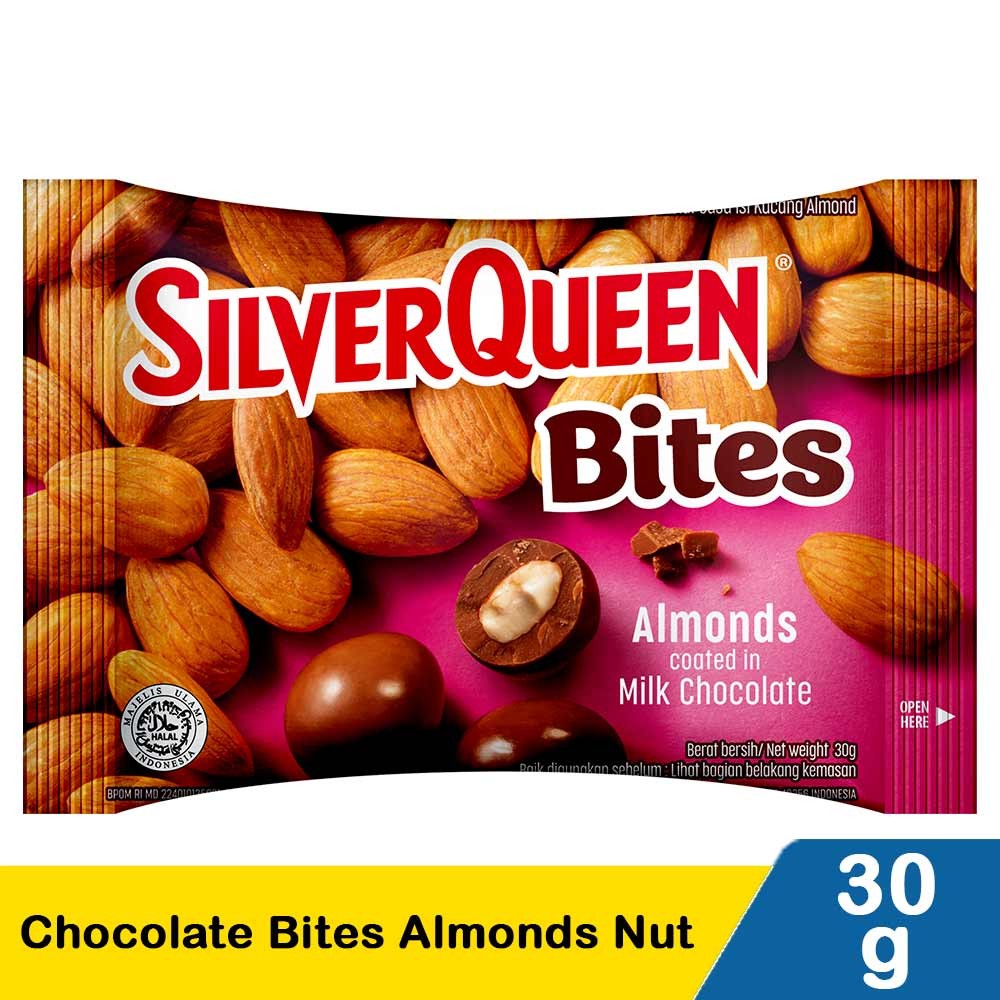 SILVER QUEEN CHOCOLATE BITES ALMOND NUTS 30g