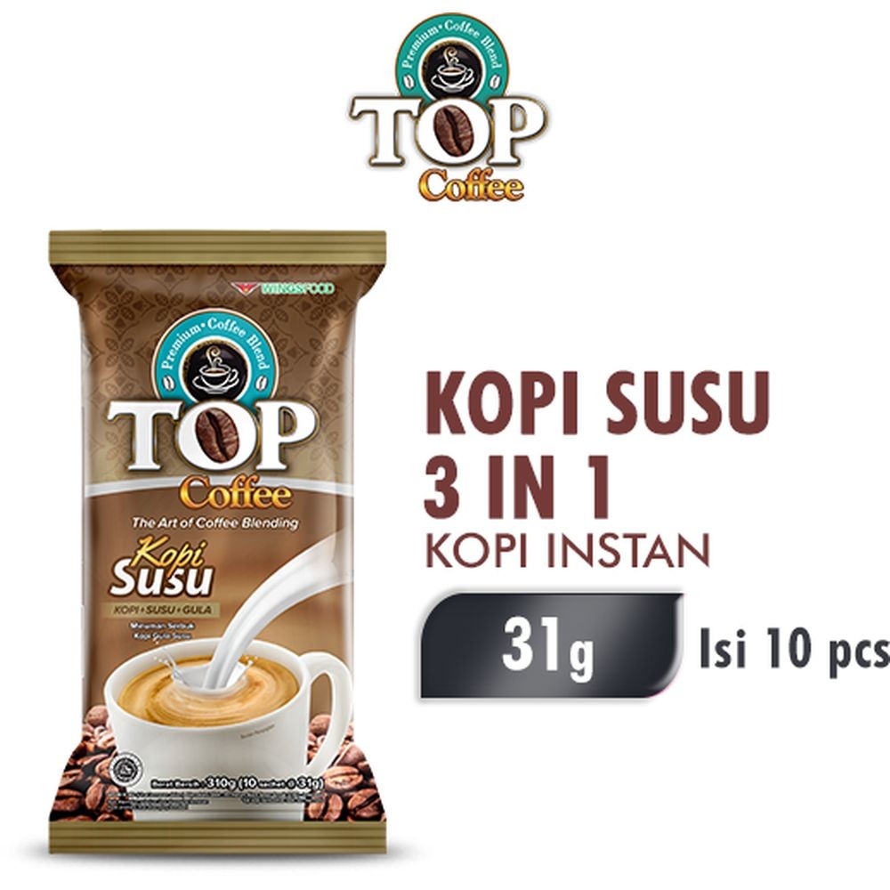 TOP COFFEE KOPI GULA SUSU 3 IN 1  10x31g