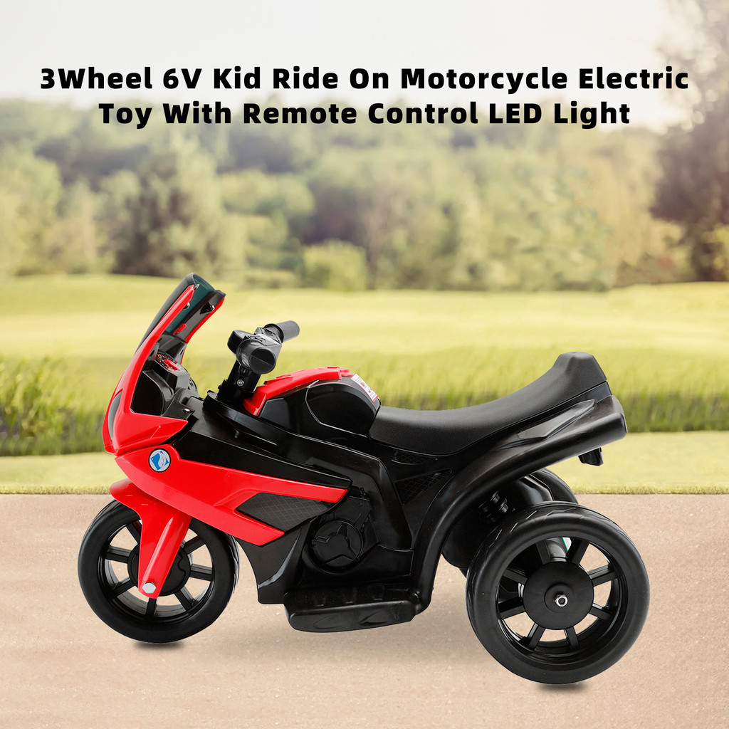 Motor Listrik Anak 3 Roda dengan Remote Control & Lampu LED - Mainan Aman untuk Balita 1-4 Tahun