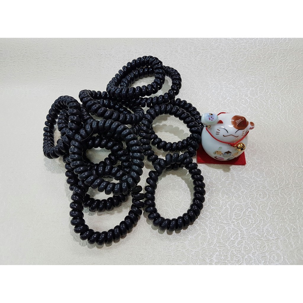 [MX] KARET SPIRAL HITAM BESAR IKAT RAMBUT ELASTIS KARET RAMBUT SPIRAL HAIR TIE