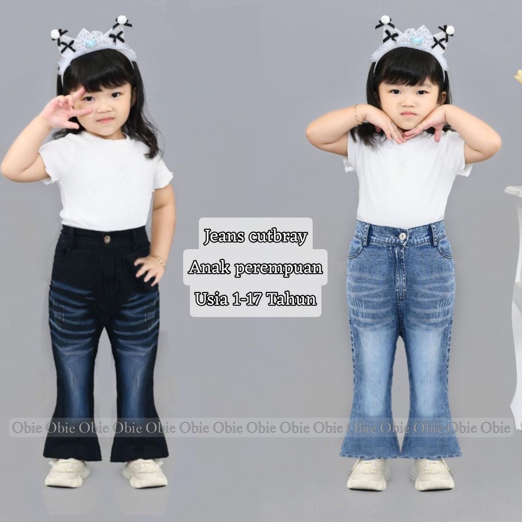 BY OBIE jeans cutbray korea anak perempuan umur 1-17 tahun