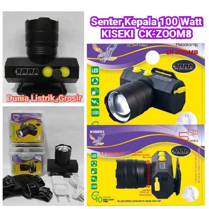 Kiseki Senter Kepala Ck Zoom M8 Zoom 8x 100 Watt