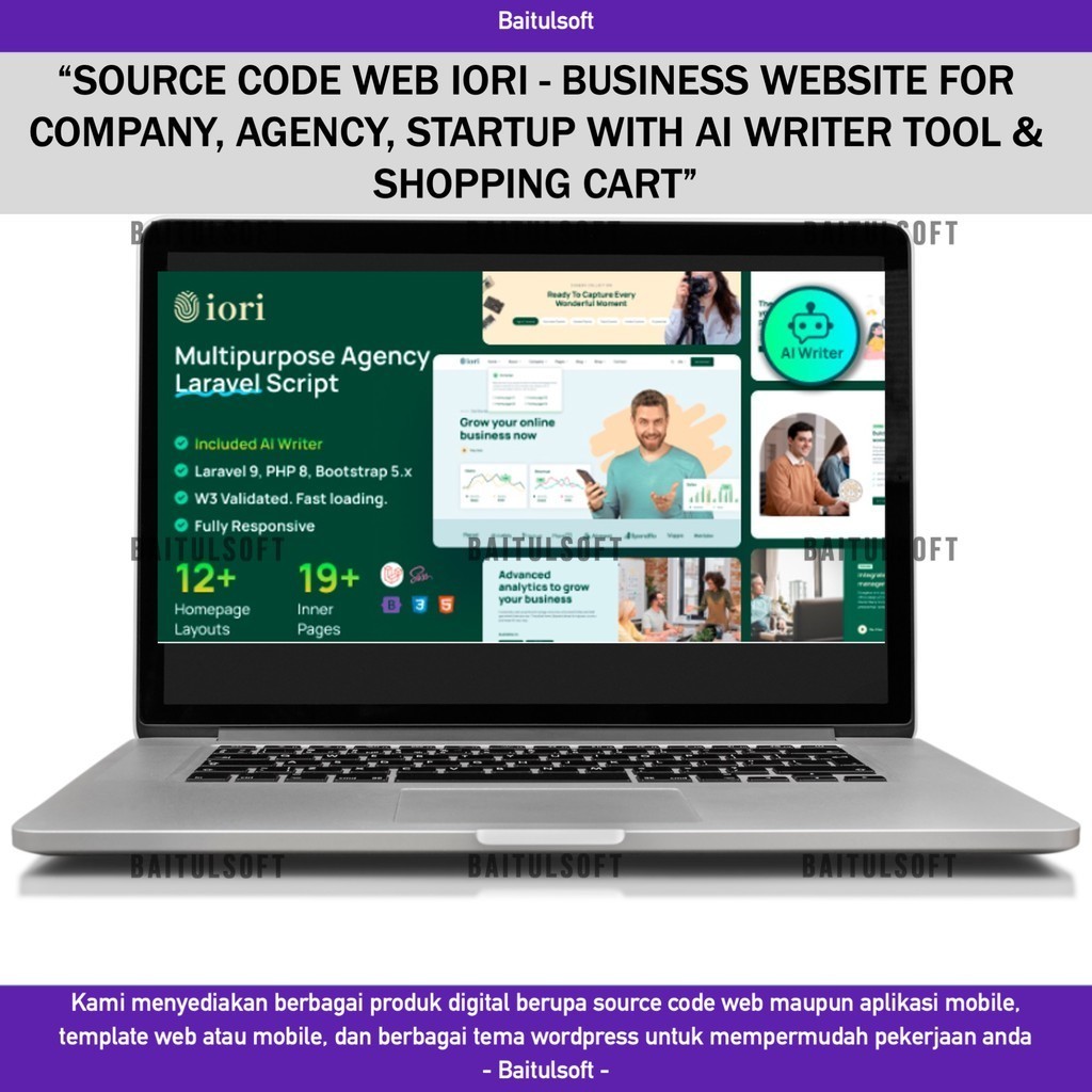 SOURCE CODE APLIKASI WEB IORI - BUSINESS WEBSITE FOR COMPANY, AGENCY, STARTUP WITH AI WRITER TOOL & 
