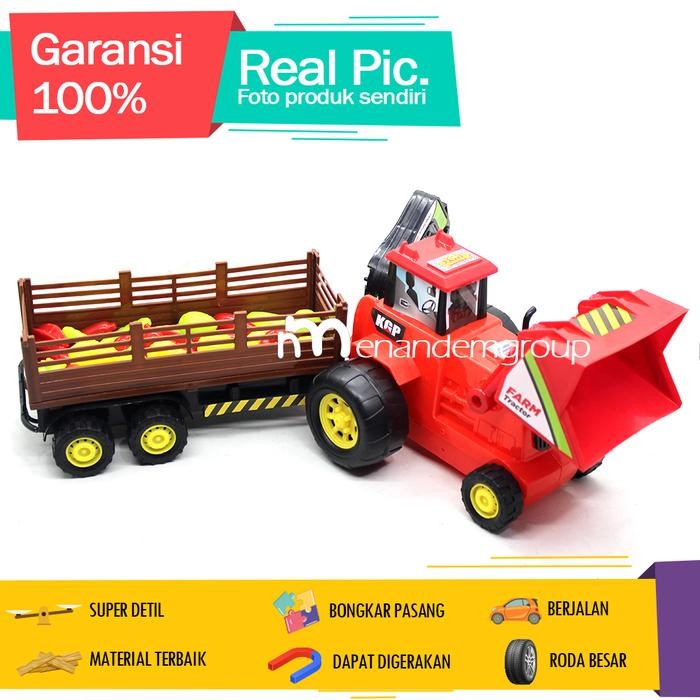 Mainan Anak Mobil Mobilan Truk Traktor Pertanian Set Lengkap Ukuran Besar by Summerstore id